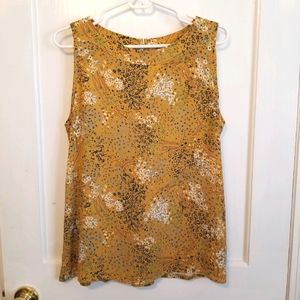 LOFT Floral Sleeveless Crewneck Blouse